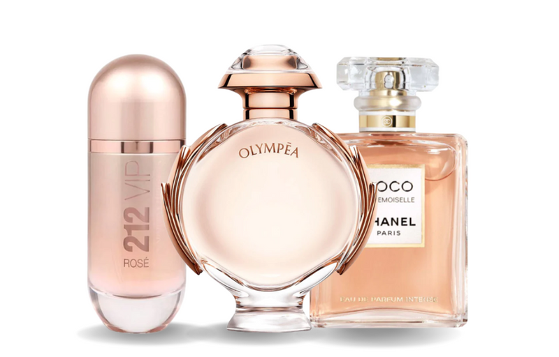 Zestaw 3 perfum | Carolina Herrera 212 VIP ROSÉ, Paco Rabanne OLYMPÉA a Chanel COCO MADEMOISELLE 100 ml
